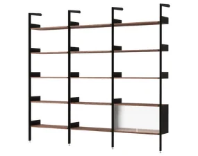Policová zostava Rombe Konfigurácia H, anthracite/lacquered walnut