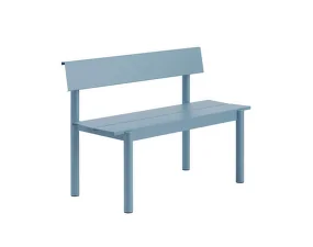 Lavica Linear Steel Bench s opierkou 110 cm, pale blue