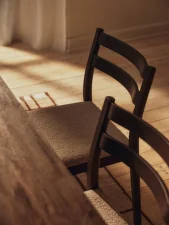 Jedálenská stolička Boda Soft Bouclé, dark stained beech/natural