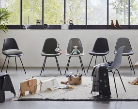 Stolička Eames DSX, chrome/white