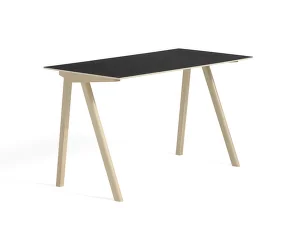 Stôl Copenhague CPH 90, water-based lacquered oak/black linoleum