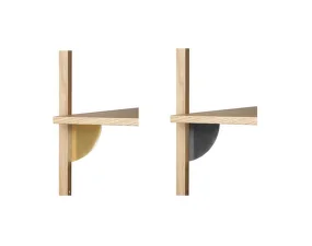 Polica Sector Shelf L/L, natural oak/brass