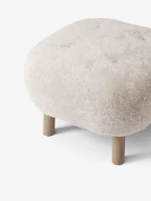 Pouf Little Petra ATD1, oak / Sheepskin Moonlight