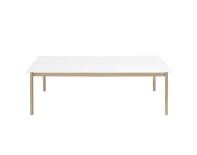 Stôl Linear System Table, White Laminate/White ABS/Oak
