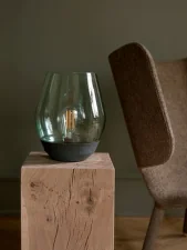 Ex-display stolná lampa Bowl Table Lamp, raw copper / light smoked glass