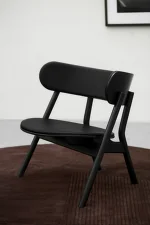 Kreslo Oaki s čalúneným sedákom a opierkou, black painted oak