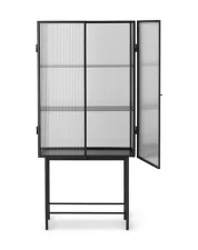 Vitrína Haze Reeded glass, black