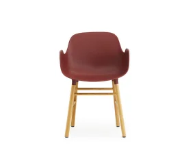 Stolička Form s podpierkami rúk, red/oak