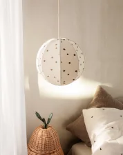 Vyšívané textilné tienidlo Dots