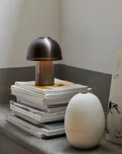 Prenosná lampa Raku SH8, Beige Grey & Bronzed
