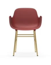 Stolička Form s podpierkami rúk, red/brass