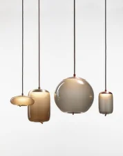 Závesné svietidlo Knot Small Cilindro PC1034, smoke brown / brass