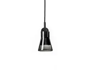 Závesné svietidlo Shadows PC897, smoke grey / black stained oak