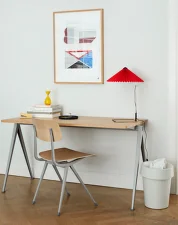 Stolová lampa Matin 380, polished brass / bright red