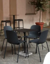 Stôl Terrazzo 60x60, grey terrazzo / anthracite