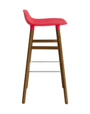 Barová stolička Form 75 cm, bright red/walnut