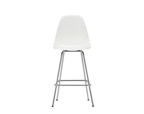 Barová stolička Eames Plastic Low, white/chrome
