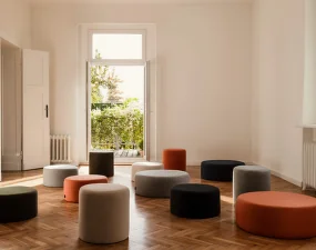 Pouf Folk Low, moss green