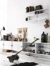 Skrinka Display Cabinet with Sliding Doors, white
