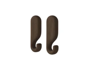 Nástenný vešiak Nob 8.5 cm 2ks, dark oiled oak