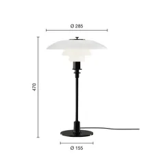 Stolná lampa PH 3/2, black metallised
