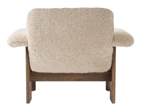 Kreslo Brasilia Low Back, Sheepskin nature/walnut