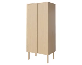 Skriňa Cana s drevenými dverami a policami, white oiled oak