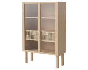 Komoda Cana Highboard Low, white oiled oak