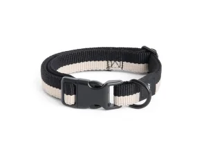 Obojok pre psa Dogs Collar Flat S/M, black/white
