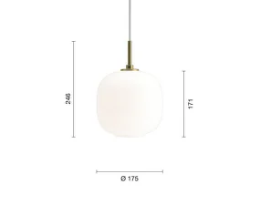 Závesné svietidlo VL 45 Radiohus Ø175, white opal