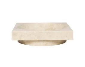 Misa Hew Centrepiece Low, travertine