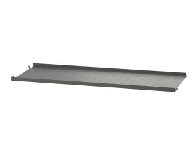 Polica String Metal Shelf Low Edge 78 x 30, dark grey