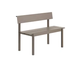 Lavica Linear Steel Bench s opierkou 110 cm, taupe