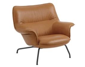 Kreslo Doze Lounge Chair Low, Refine Leather Cognac / anthracite black