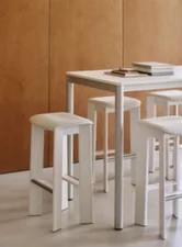 Barová stolička Chisel 30 H65, cream white lacquered beech / Mode 11