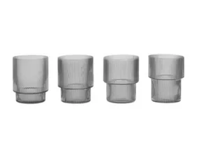 Poháre Ripple set 4ks, smoked grey