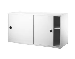 Komoda String Cabinet With Sliding Doors 78 x 30, white