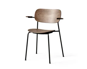 Stolička Co Chair s podpierkami rúk, dark oak