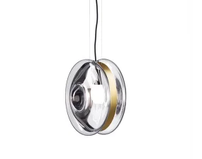Závesná lampa Orbital, clear/silver