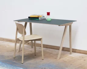 Stôl Copenhague CPH 90, water-based lacquered oak/grey linoleum