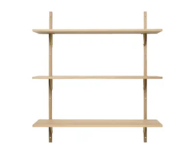 Polica Sector Shelf L/L, natural oak/brass