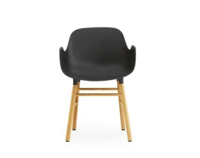 Stolička Form s podpierkami rúk, black/oak