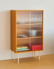 Skriňa Colour Tall w. Glass Doors, yellow