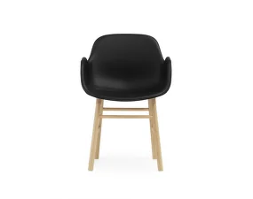 Stolička Form s podpierkami rúk čalúnená, Ultra Leather/oak