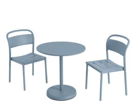 Stolík Linear Steel Café Table Ø70, pale blue
