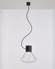 Závesná lampa Muffins WOOD 07 PC986, clear / black stained oak
