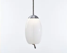 Závesné svietidlo Knot Uovo PC1018, opaline / stainless steel