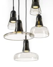 Závesné svietidlo Shadows Set Ring Canopy PC929, smoke brown / black stained oak