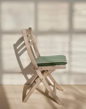 Podsedák Selandia Armchair, light apricot / dark green stripe