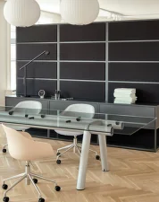Stôl Boa 280x110x75 cm, metallic grey / clear glass